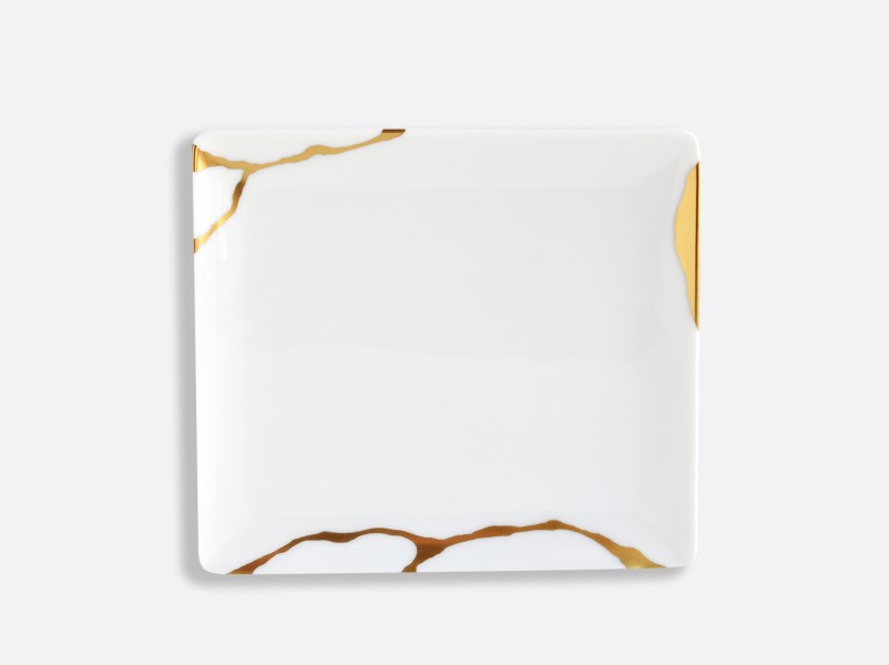 Rectangular tray 17 x 15 cm, "Kintsugi", gold