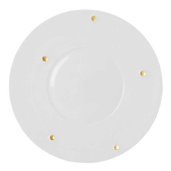 Charger plate, "Lutèce by Achille", White & Gold