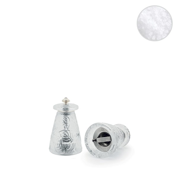 Salt grinder, "Feuilles", clear crystal