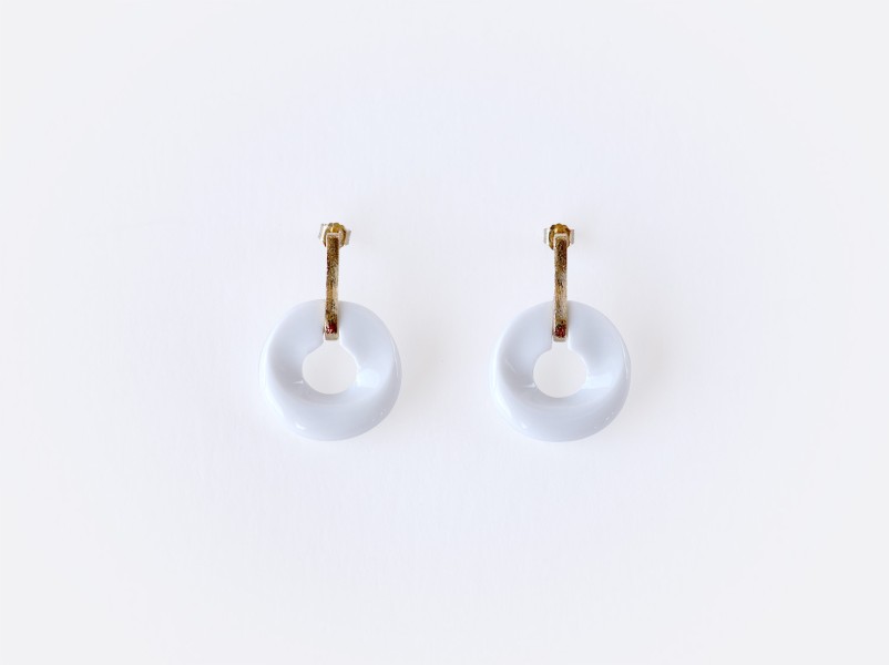 Earrings, "Alba", white