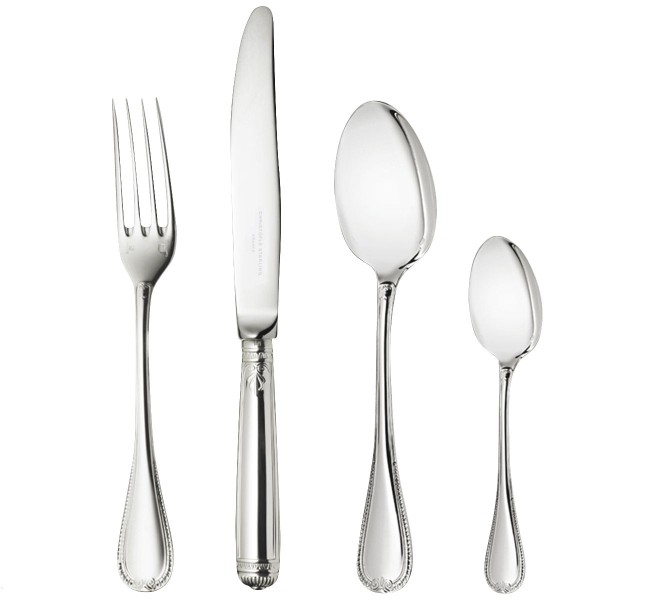 24-piece flatware set with free chest, "Malmaison", sterling silver