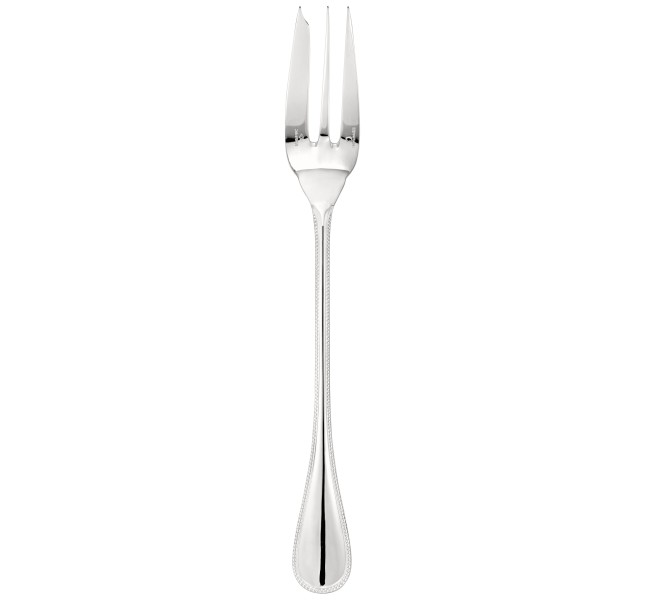 Serving fork, "Perles", sterling silver
