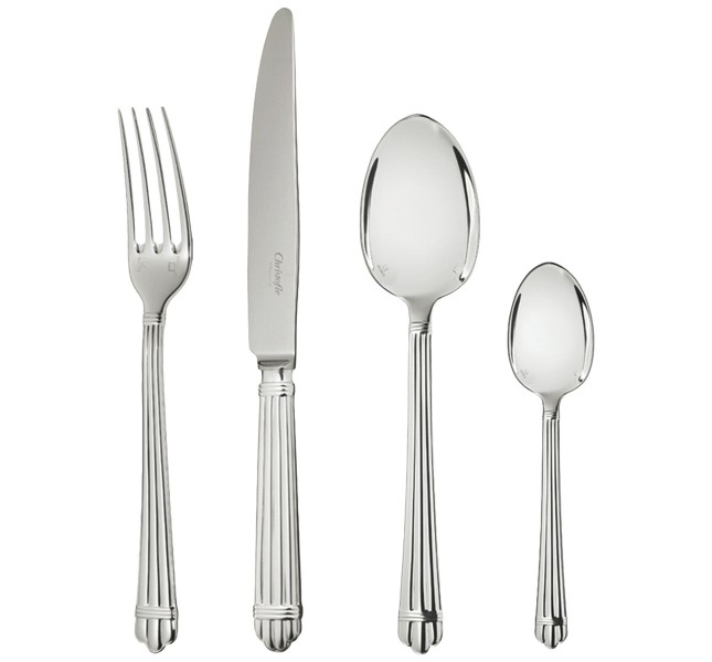 24-piece flatware set with free chest, "Aria", silverplated