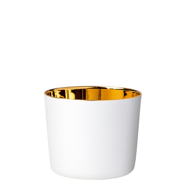 Champagne Goblet, "Sip of Gold", satin white