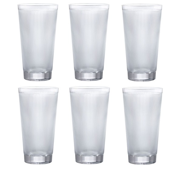 Set of 6 Highball glasses, "Wingen", clear crystal