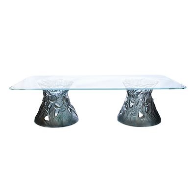 Large Side table, "Végétale", Blue & Grey