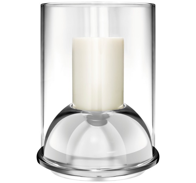 Hurricane candle holder 20.6 cm, "Oh de Christofle", Stainless steel