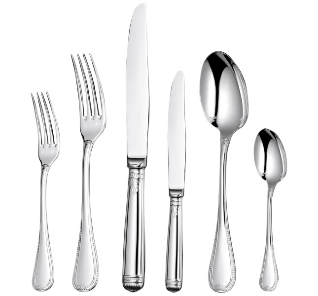 36-piece flatware set with free chest, "Malmaison", silverplated