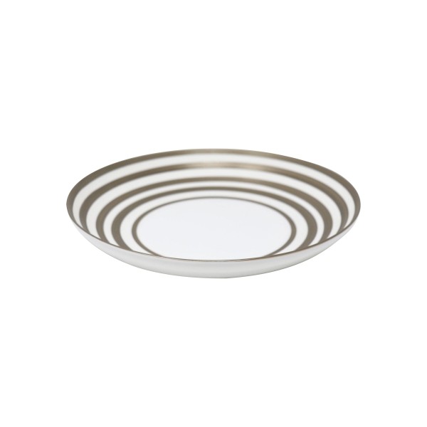 Pasta plate, "Hemisphere - Colors", Metallic Grey Striped