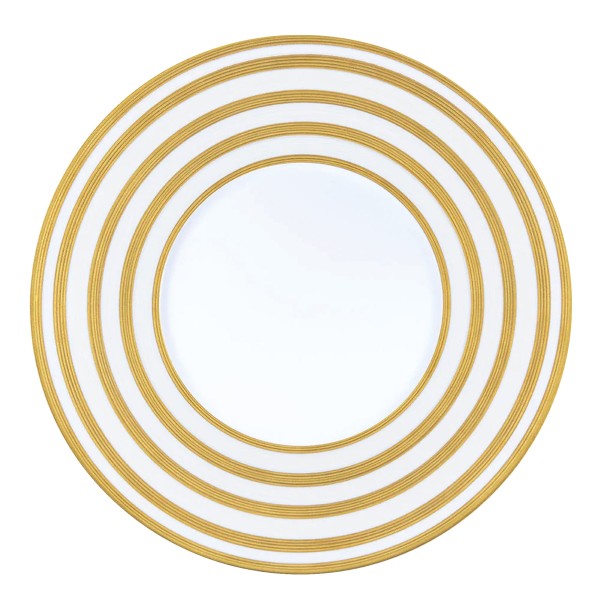 Charger plate, "Hemisphere - Precious Metals", Gold Striped