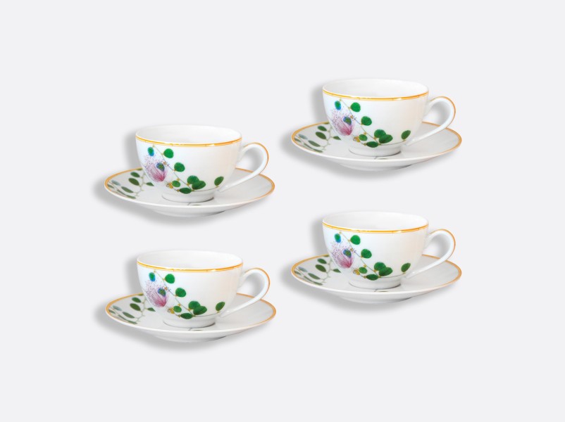 Set of 4 Tea cup & saucer 13 cl, "Jardin Indien"