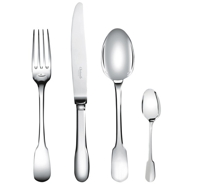 48-piece flatware set with free chest, "Cluny", silverplated