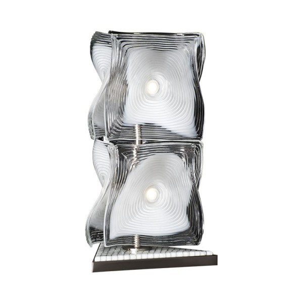 Table Lamp 52 cm, "Veliero", crystal, milk white