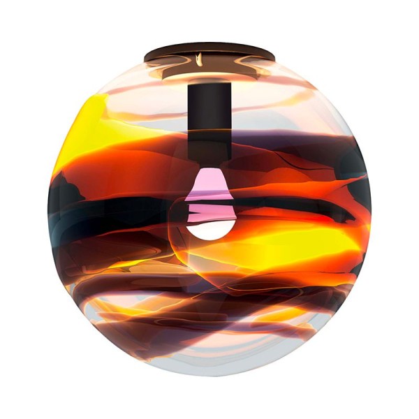 Ceiling Light 20 cm, "Rotondo", crystal, petrol, black