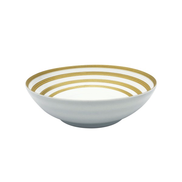 Salad bowl, large, "Hemisphere - Precious Metals", Striped Gold