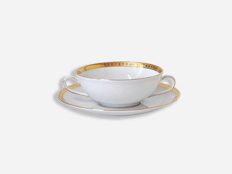 Cream soup cup and saucer 15 cl, "Athena", gold