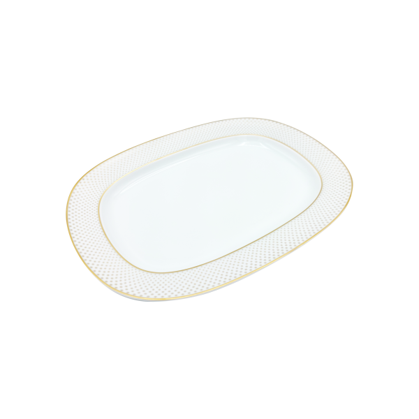 Oval platter, large, "Rosace", Gold