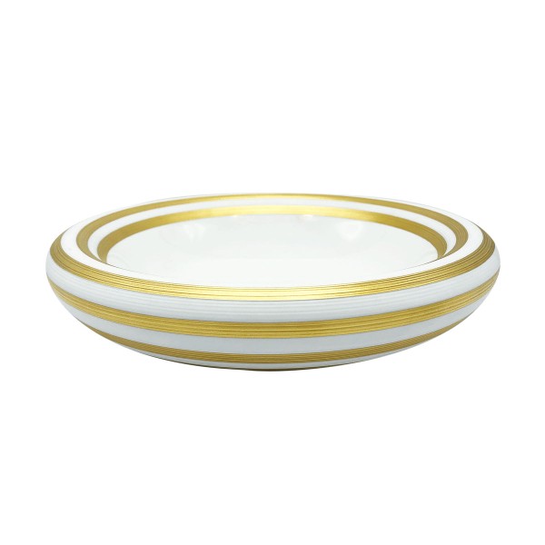 Bubble soup plate, "Hemisphere - Precious Metals", Striped Gold