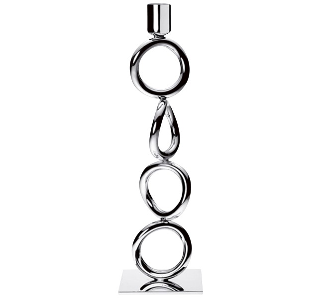 Candlesticks 4 Rings 30 cm, "Vertigo", silverplated