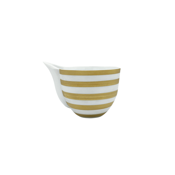 Creamer, large, "Hemisphere - Precious Metals", Striped Gold