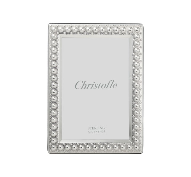 Picture frame - for 13 x 18 cm photos, "Perles", Sterling silver