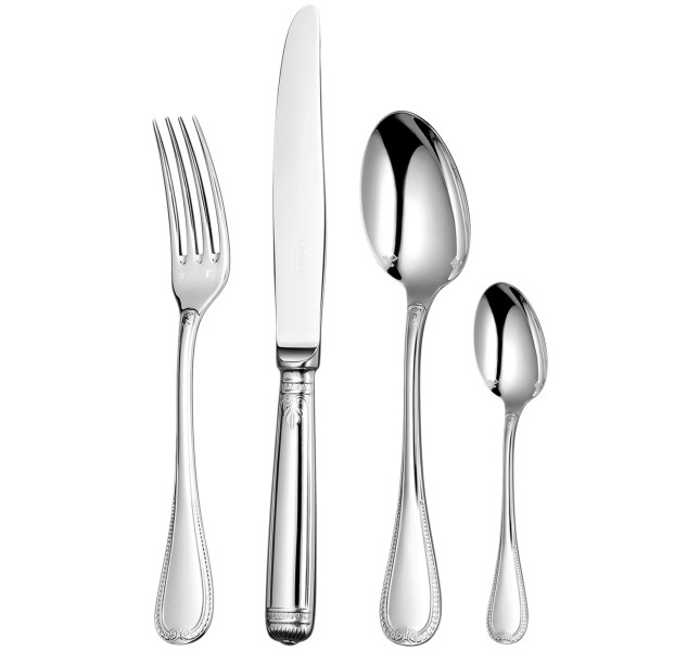 24-piece flatware set with free chest, "Malmaison", silverplated
