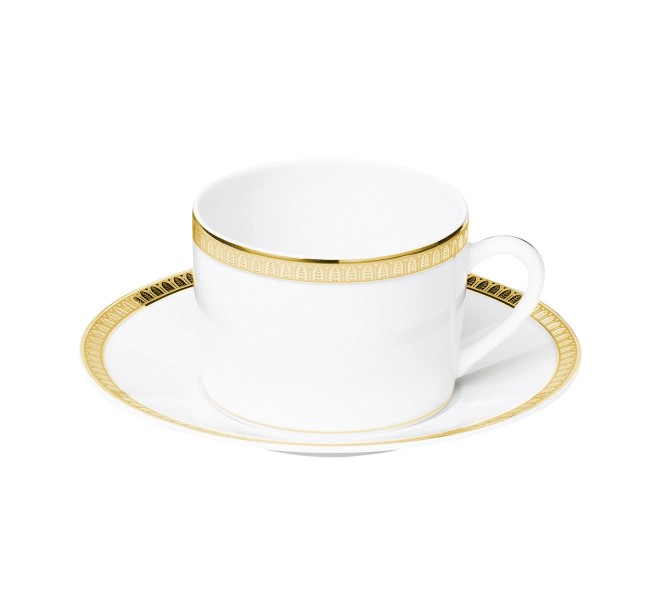 Tea cup and saucer, "Malmaison", gold