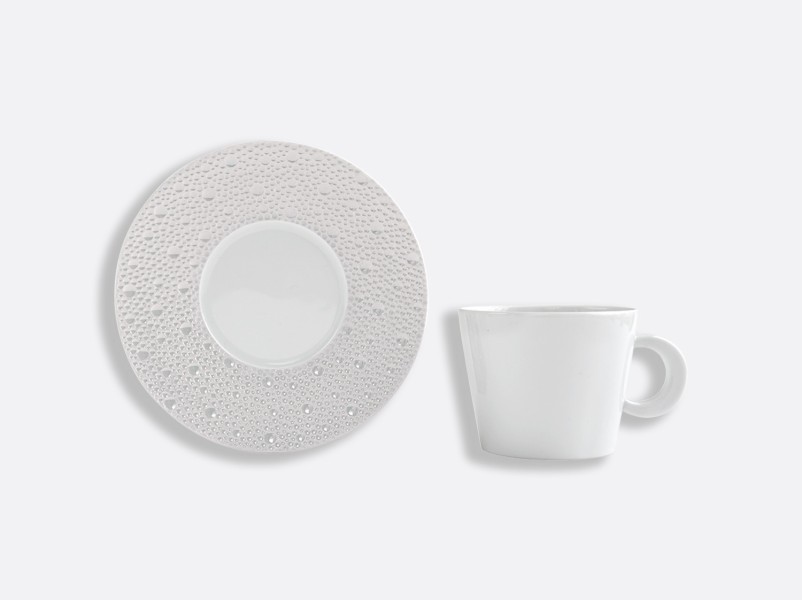 Set of tea cup & saucer 16.8 cl, "Ecume", white