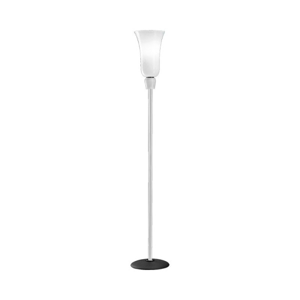 Floor lamp 183 cm, "Anni Trenta", milk white