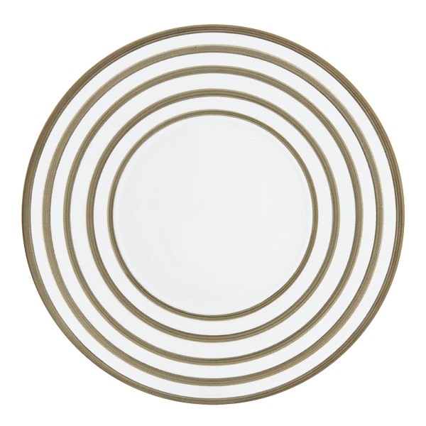 Charger plate, "Hemisphere - Colors", Metallic Grey Striped