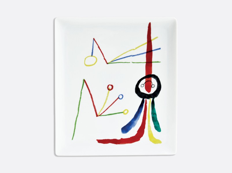 Tablett rechteckig 26,5 x 23,5 cm, "A Toute Epreuve - Joan Miro"