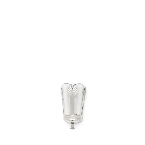 Wall sconce small, "Ginkgo", clear crystal, shiny and brushed nickel finish