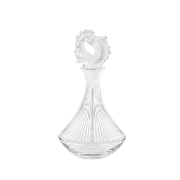 Decanter, "2 Poissons", clear crystal