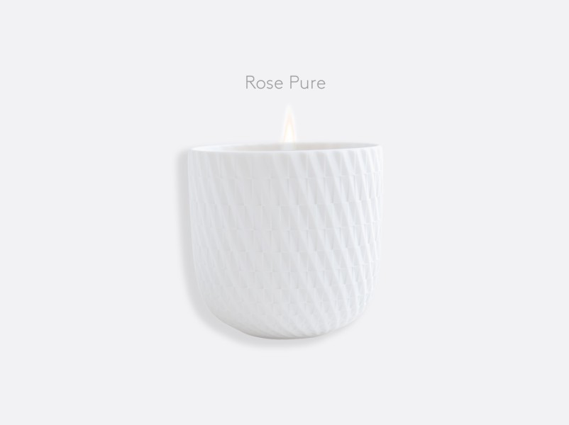 Kerzenhalter (nachfüllbar) "Rose Pure" 200 gr, "Twist", weiß
