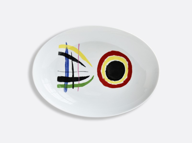 Oval platter 39 cm, "A Toute Epreuve - Joan Miro"
