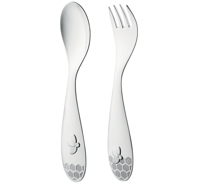 2-piece children's flatware with chest, "Beebee", silverplated