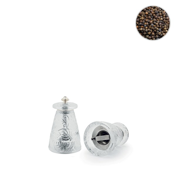 Pepper grinder, "Feuilles", clear crystal