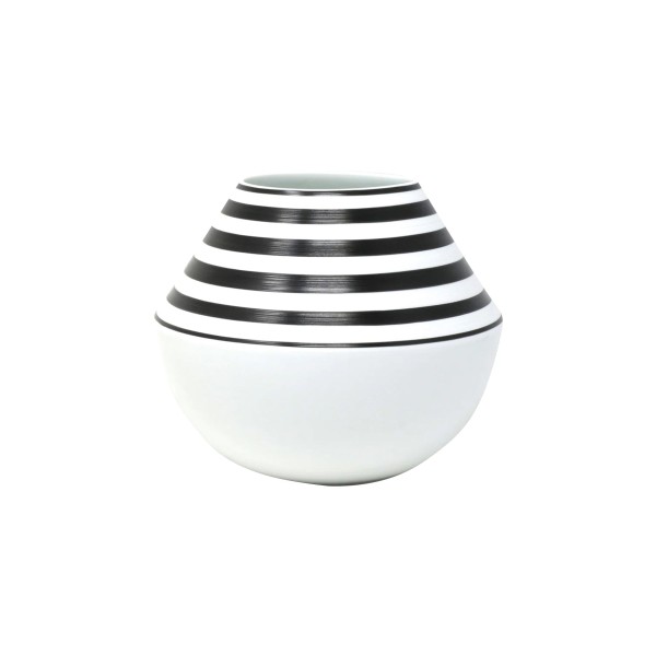 Vase, small, "Hemisphere - Colors", Black Bakelite Striped