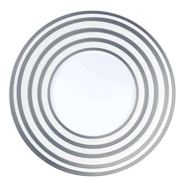 Charger plate, "Hemisphere - Precious Metals", Platinum Striped