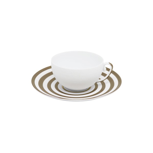 Tea cup, "Hemisphere - Colors", Striped Metallic Grey