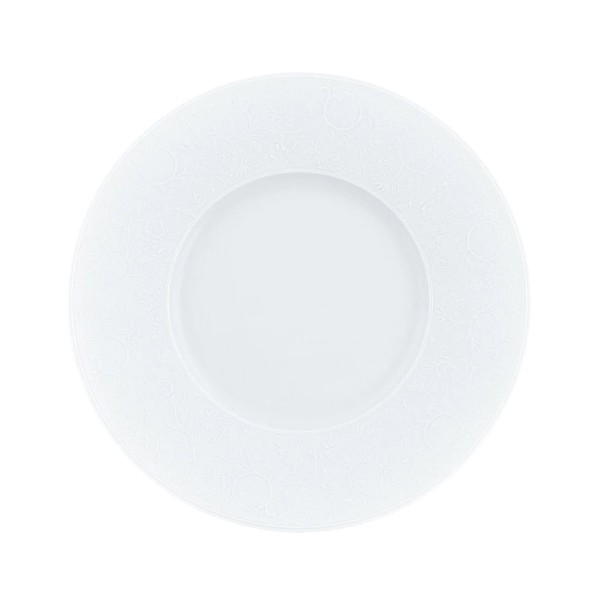 Dinner plate, "Swan", White Satin