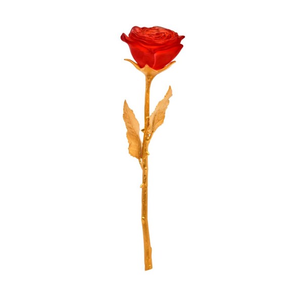 Dekorative Blume, "Rose Eternelle", Gold & Rot