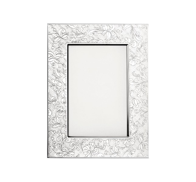 Picture frame - for 10 x 15 cm photos, "Jardin d'Eden", silverplated