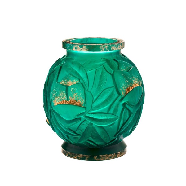 Large Vase, "Empreinte", Gold & Green