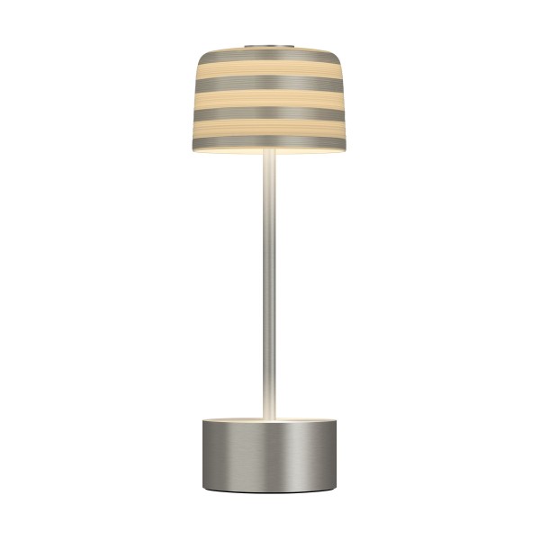 Lamp on silver stand, "Hemisphere - Precious Metals", Platinum Striped