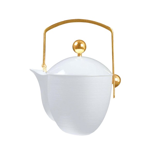 Coffee pot Gold, "Hemisphere", White Satin