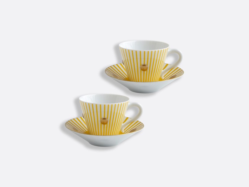 Set of 2 cup & saucer 13.3 cl, "Delphos", yellow