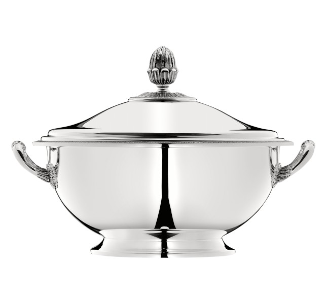 Soup Tureen with Lid 23 cm, "Malmaison", silverplated