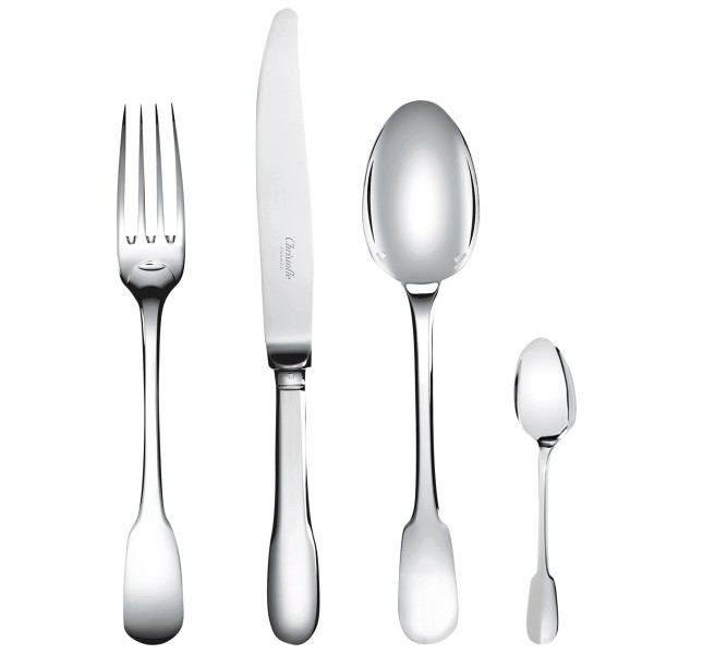 24-piece flatware set with free chest, "Cluny", silverplated