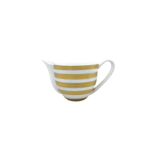 Creamer, small, with handle, "Hemisphere - Precious Metals", Striped Gold